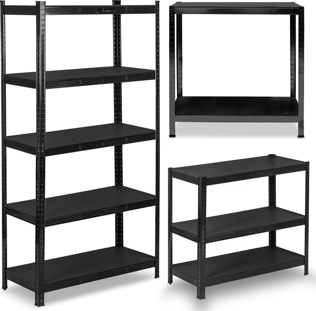 Lagerregal aus Metall 180 x 90 x 40 cm Humberg HR-851 schwarz