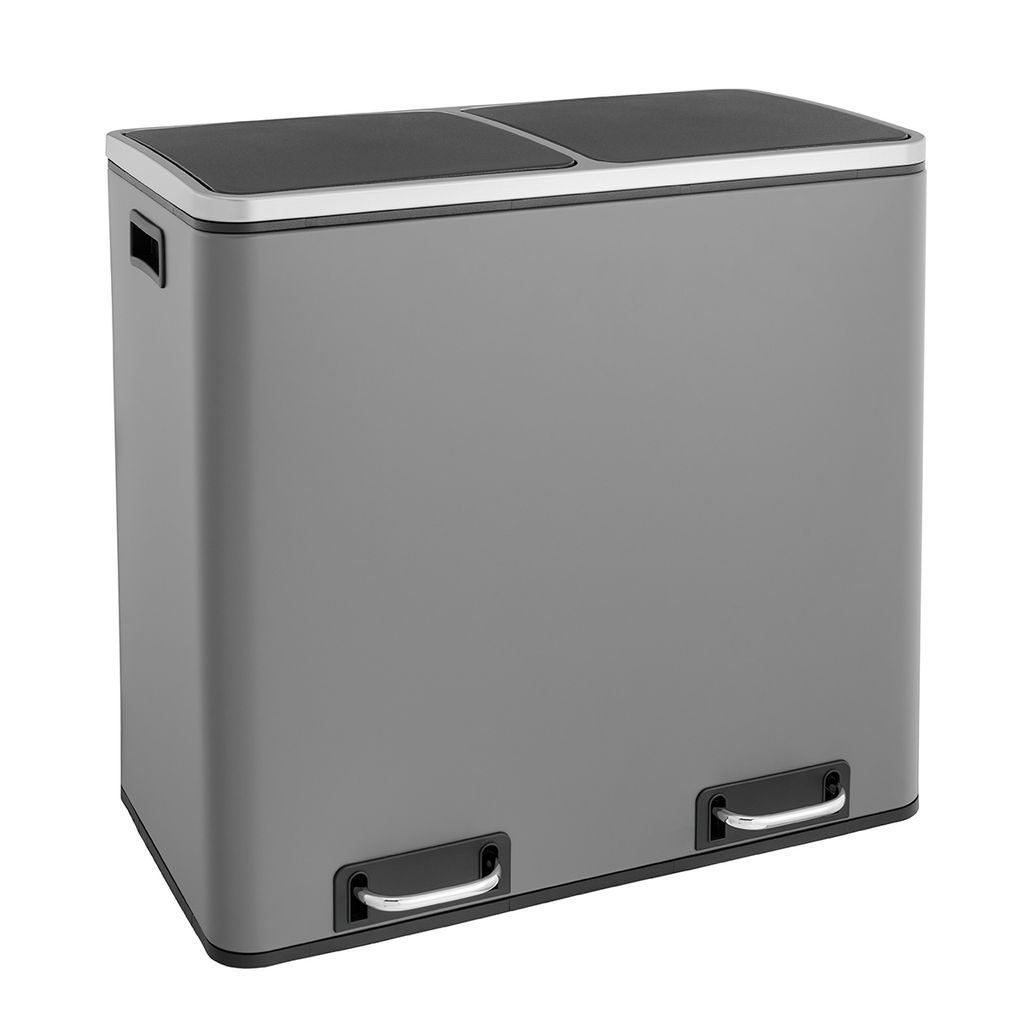 SVITA TM2X24  Mülleimer grau 48 Liter (2x24L) Treteimer Produktbild 