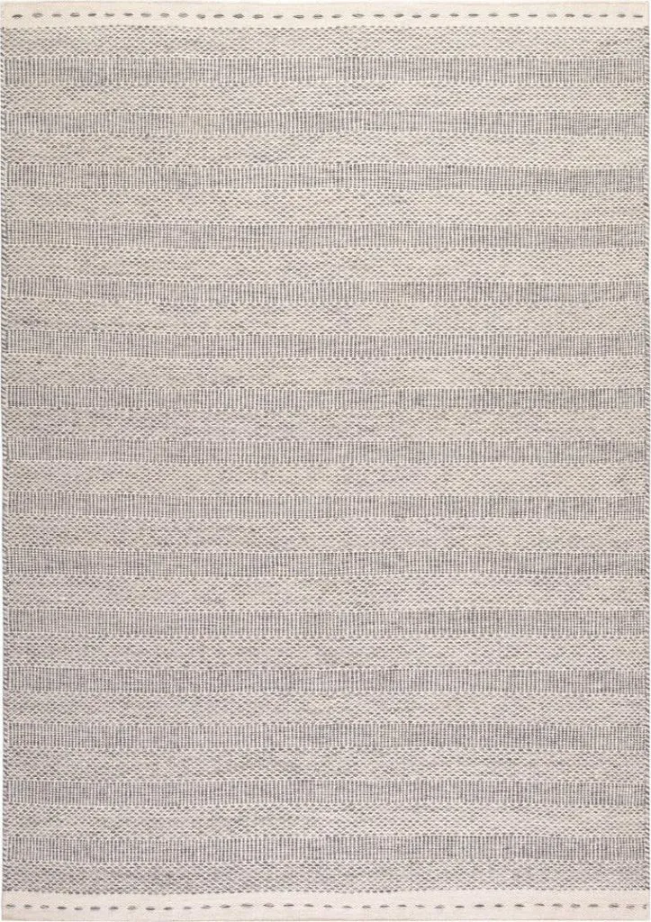 Tapis noué main Jaipur 333 Silver 160x230 artisanal en laine grise