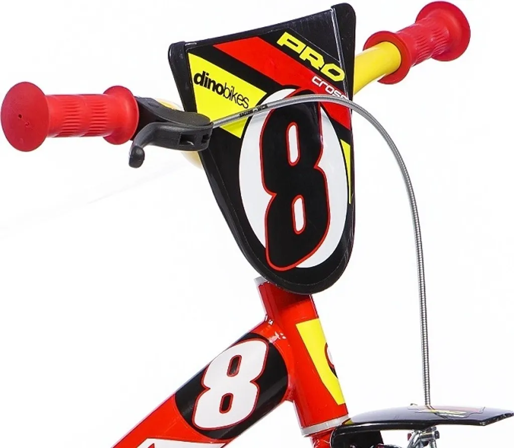 Vélo 12 pouces garçon Dino Pro Cross Rouge/Noir avec roues stabilisatrices - 5