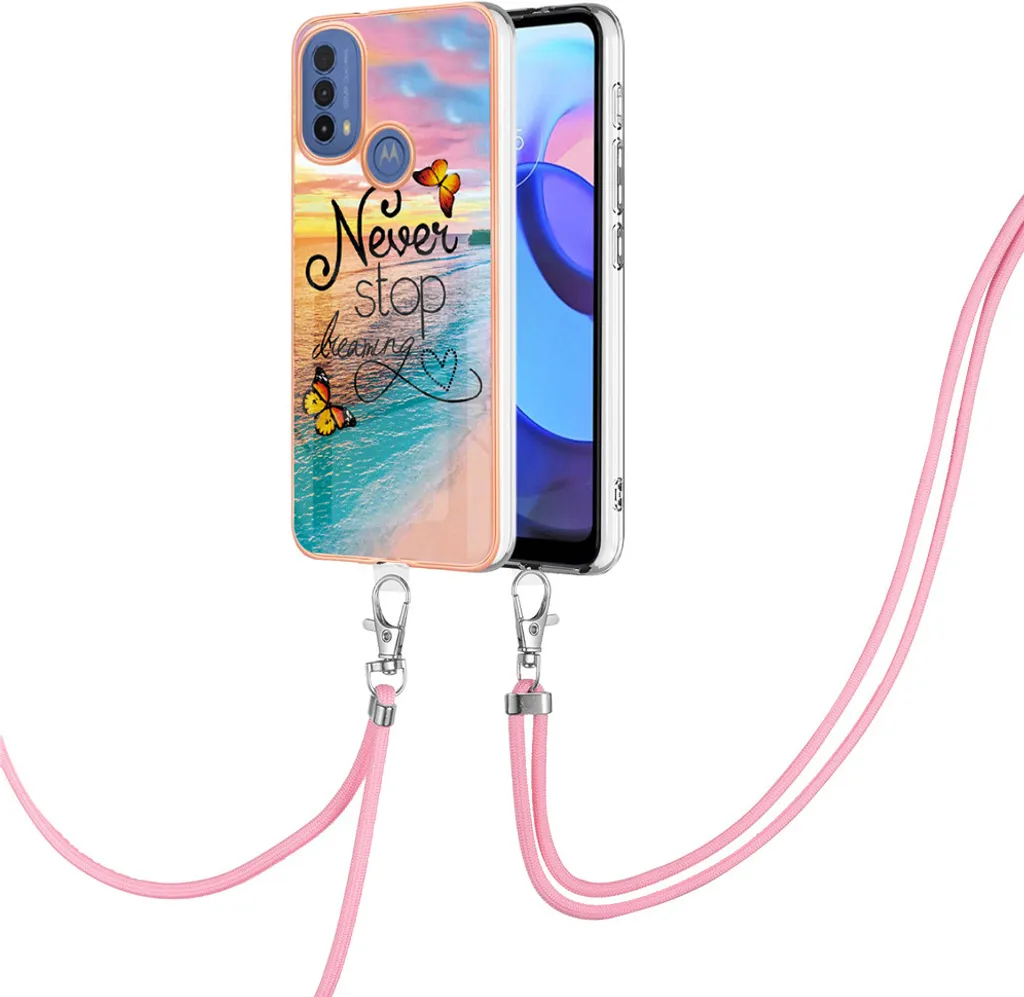 Custodia Motorola Moto E20 E30 E40 Slim con Cinturino Oro