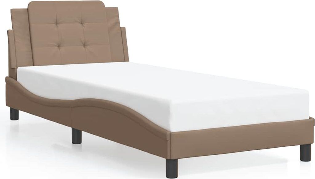 vidaXL Bettgestell ohne Matratze "Zadar" Cappuccino-Braun 90x190 cm Kunstleder