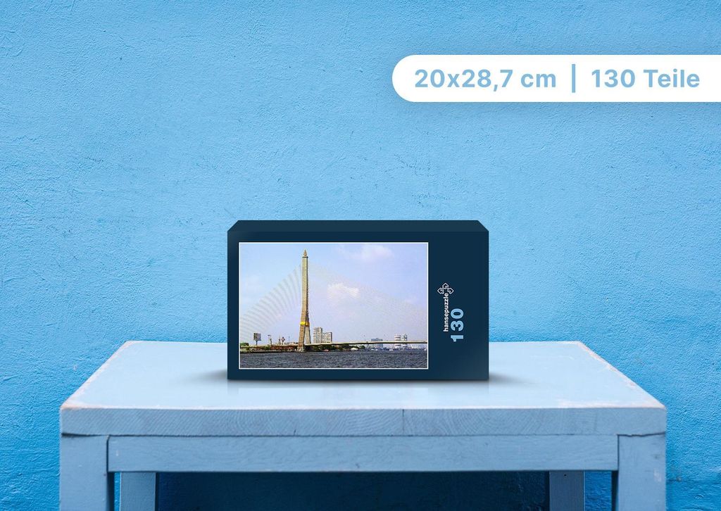 hansepuzzle 108159 - Brücke Puzzle, 130 Teile, Gebäude, 28,7 x 20,0cm mit hochwertiger Aufbewahrung, Kartonbox und wiederverschließbarem Beutel