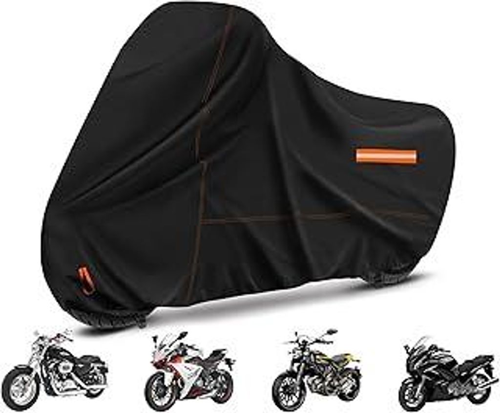 Enzeno Motorrad Abdeckplane Outdoor Motorradabdeckung Wasserdicht,210D Motorradplane Abdeckung Winterfest,Motorrad Garage Plane für Moped Roller M...