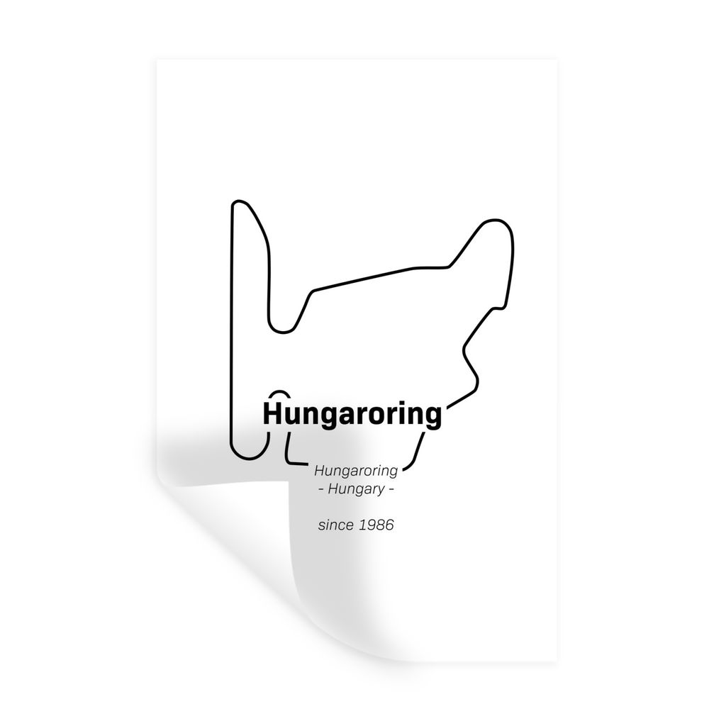 MuchoWow Wandtattoo Wandsticker Wandaufkleber Formel 1 - Ungarn - Rennstrecke 40x60 cm Selbstklebend und Repositionierbar - Wierderverwendbar - S...