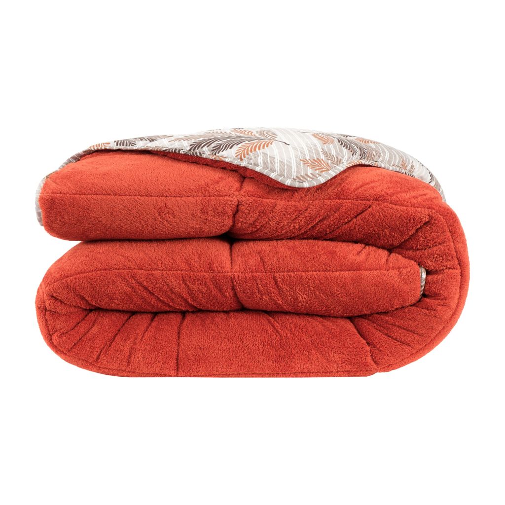 Luxus Wellsoft Wende-Bettdecke Set 220 x 240 cm – Orange, extra große Bettdecke mit Kissenbezügen, kuschelig und warm