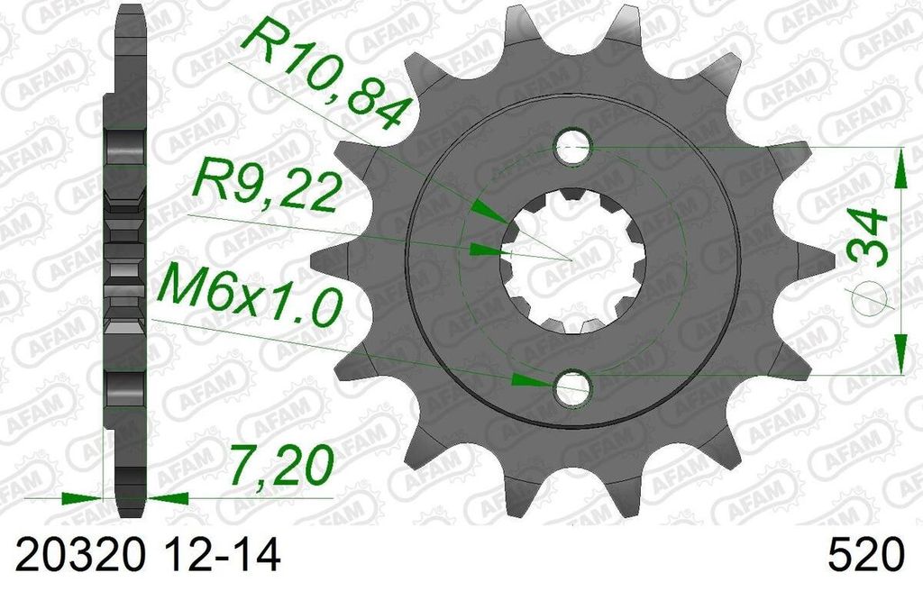 AFAM Standard Stahlritzel vorne 20320 - 520