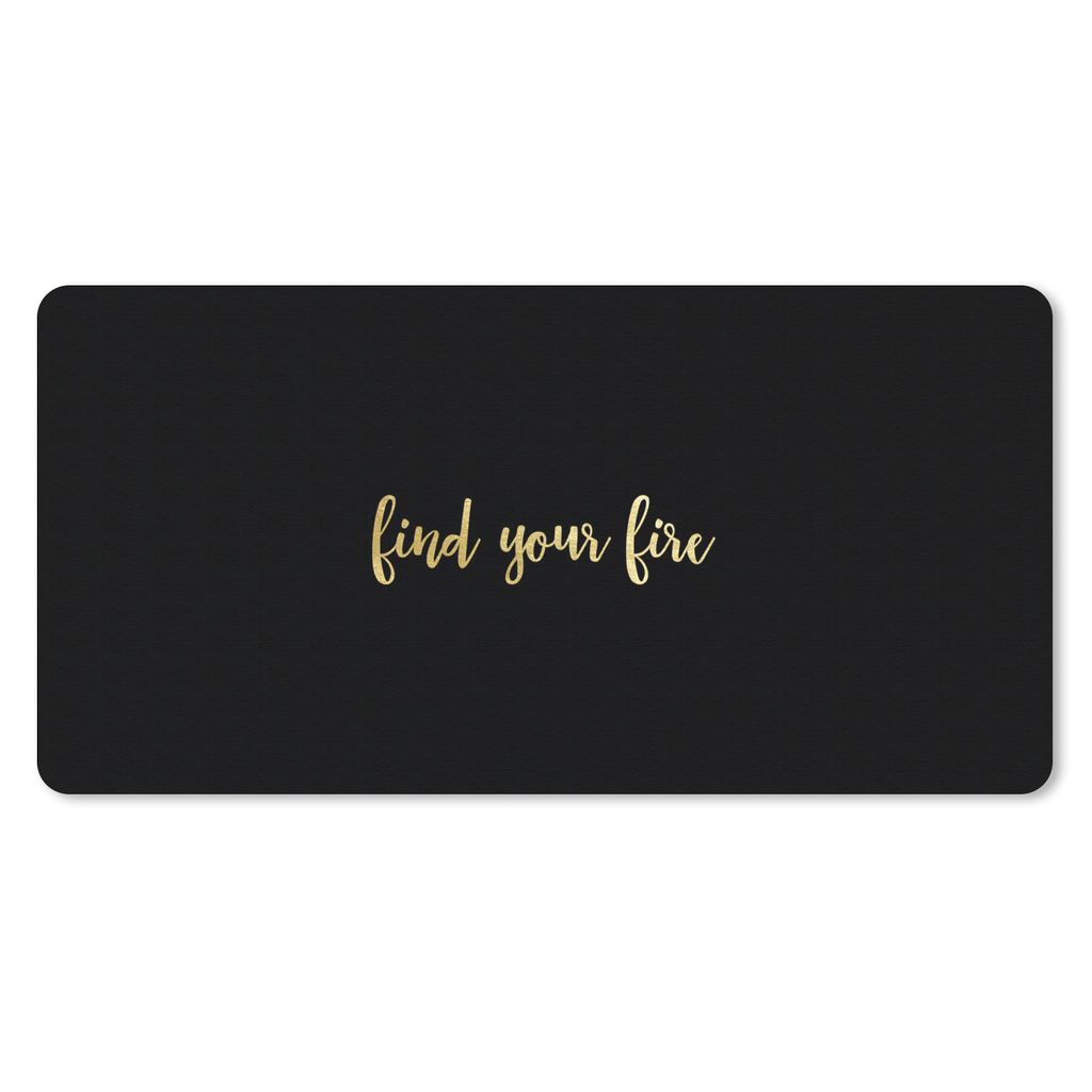 MuchoWow Schreibtischunterlage Feuer - Gold - Schwarz 80x40 cm - XXL Mauspad - Gaming Mauspad