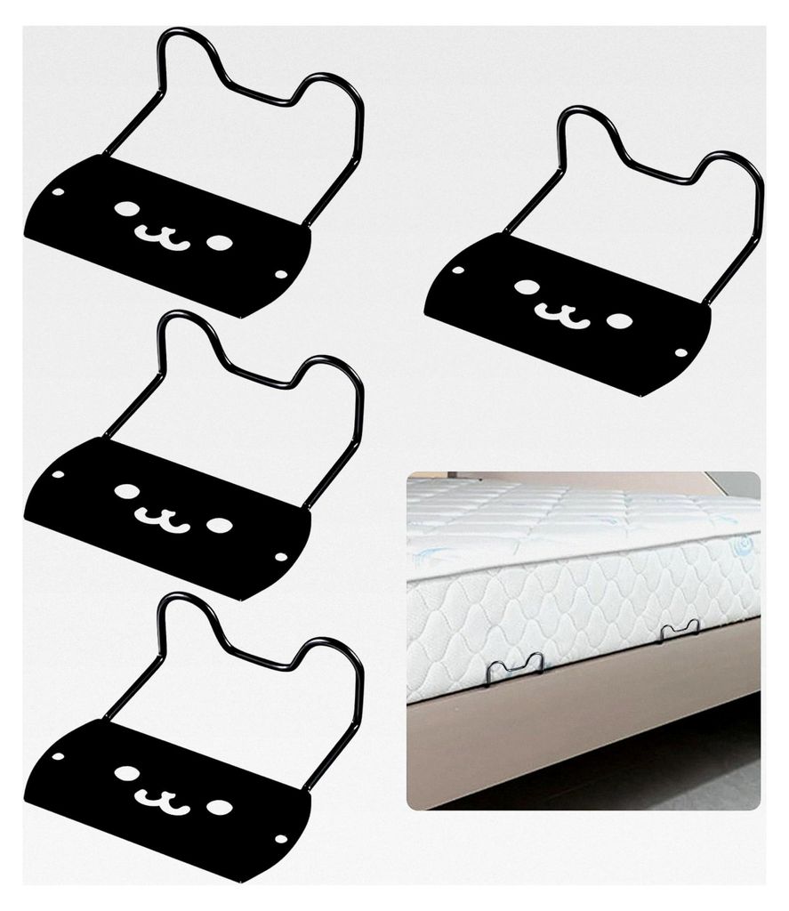 Matratzenhalter, 4 Stück gegen Verrutschen, inklusive doppelseitigem Klebeband und Schrauben. Geeignet für Matratzen, Sofas und Tatami-Matten. (S...