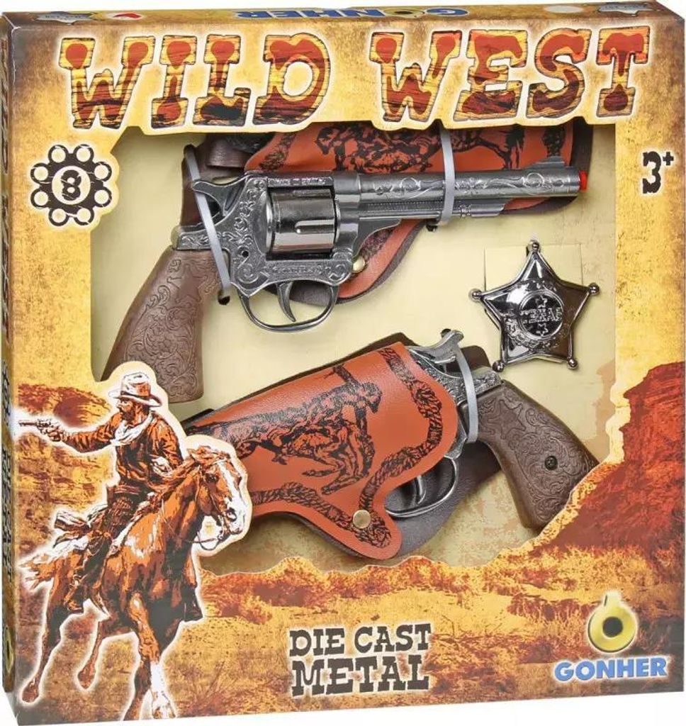 Wild-West Double Revolver 8 Shots, Playset Bo Produktbild 