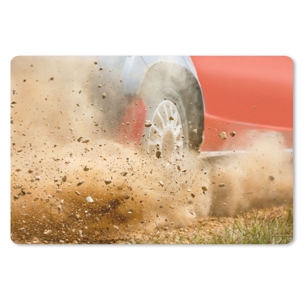 MuchoWow Schreibtischunterlage Auto - Rennen - Rad 60x40 cm - XXL Mauspad - Großes Mauspad