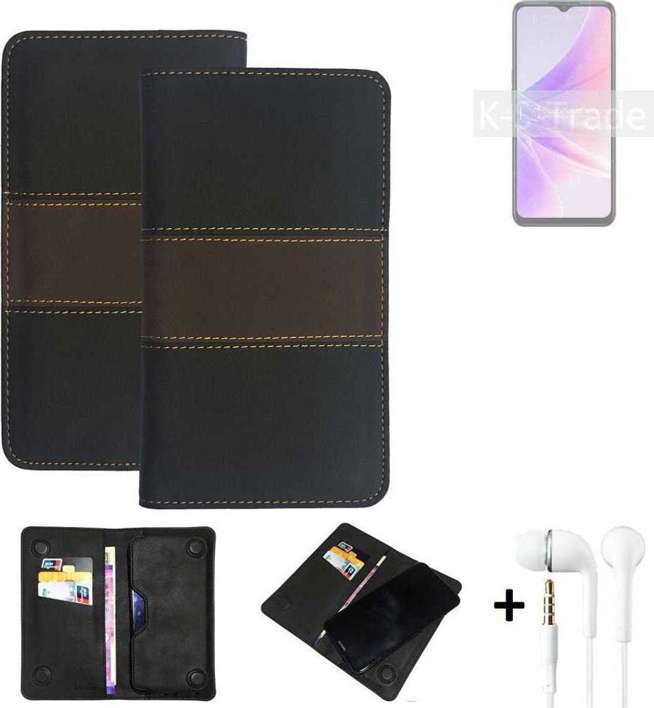 K-S-Trade Handyhülle + Kopfhörer kompatibel mit Oppo K10 5G India Schutzhülle Walletcase Bookstyle Tasche Schutz Case Hülle Wallet Cover