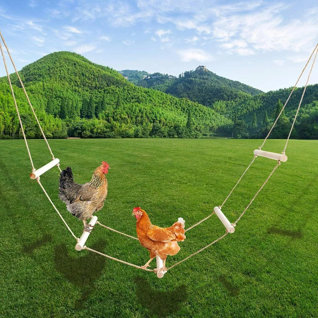 Perchoir extérieur XXL en bois naturel 350 cm avec effet de bascule