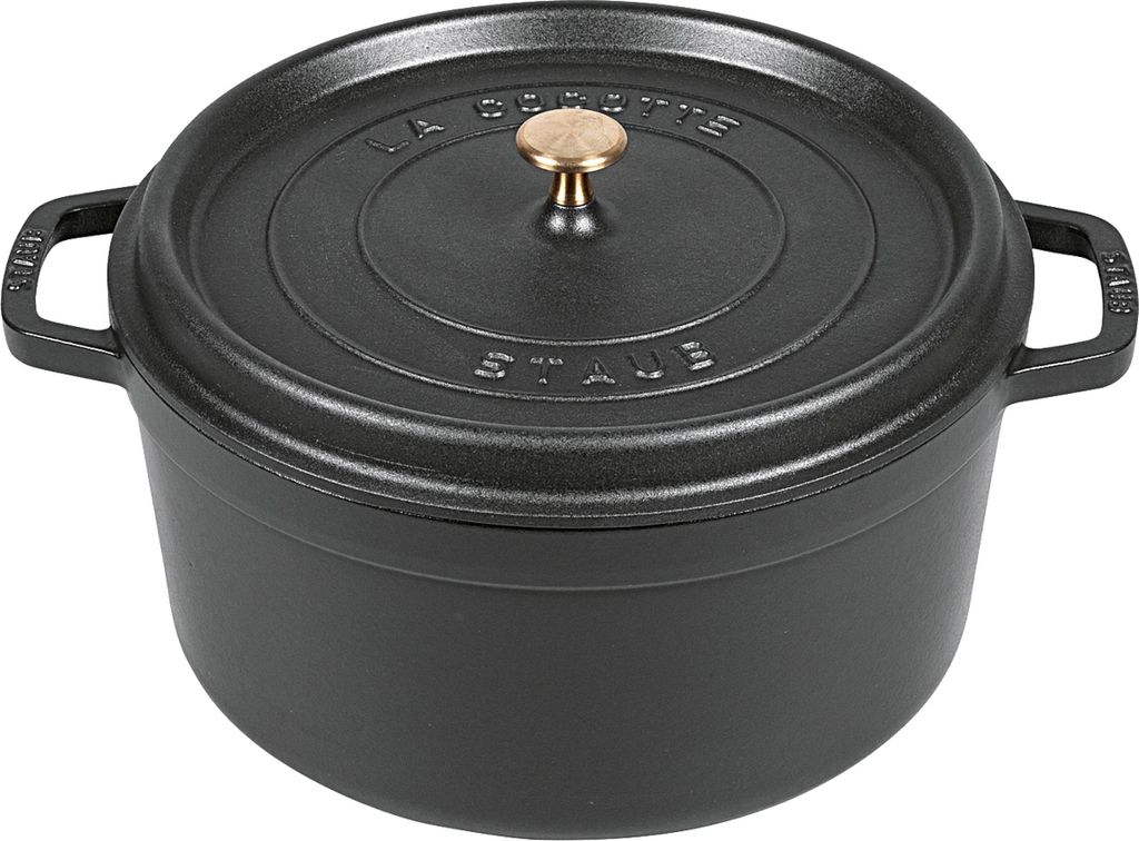 Staub La Cocotte 26cm rund, schwarz, Gusseisen Produktbild 