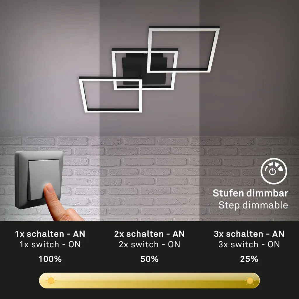 Lampada Soffitto LED Briloner 30W Nero Dimmerabile: Luce Su Misura - 10