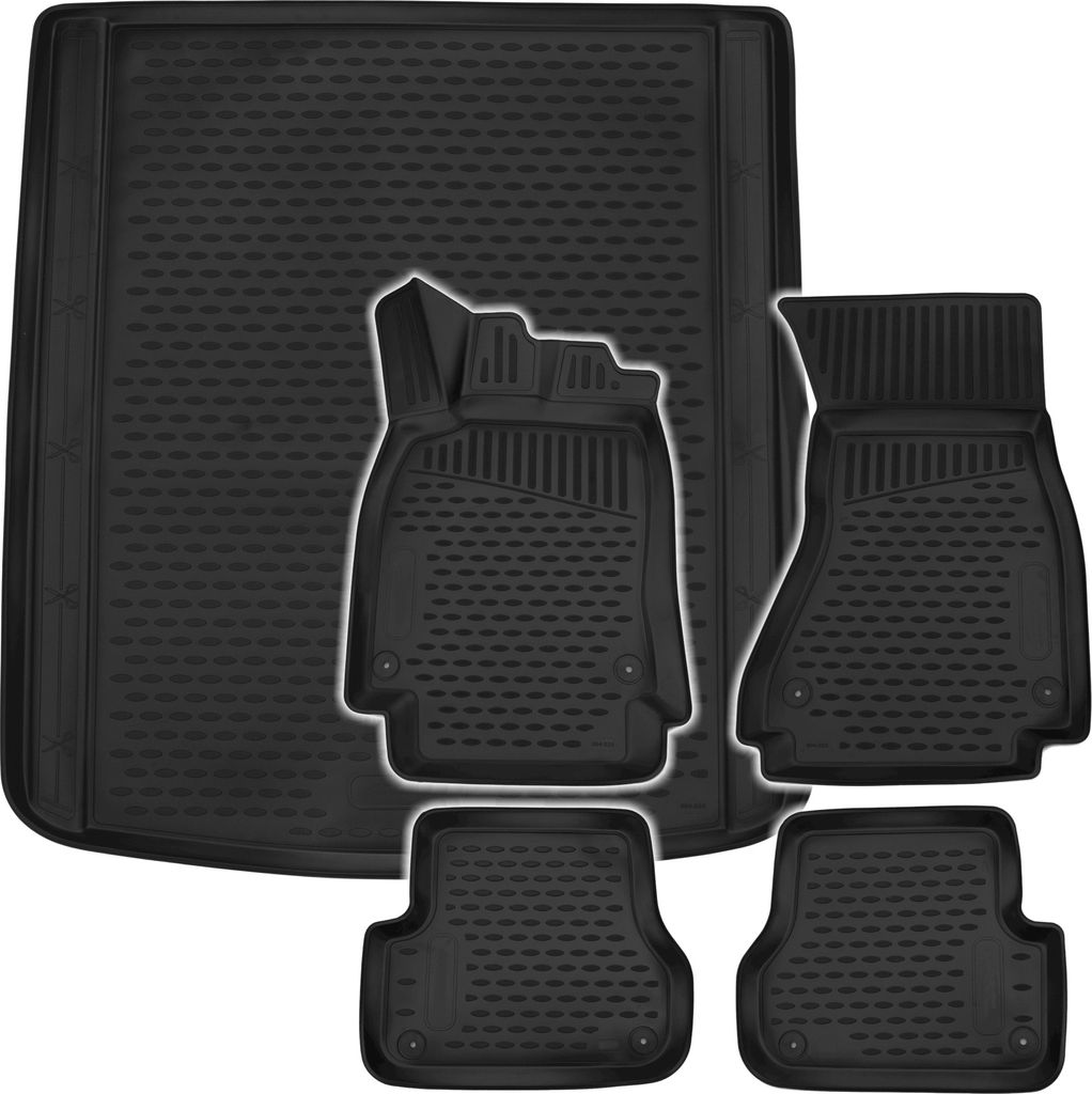 Gummi Kofferraumwanne + Fußmatten Set für Audi A6 C7 4G Avant + Allroad