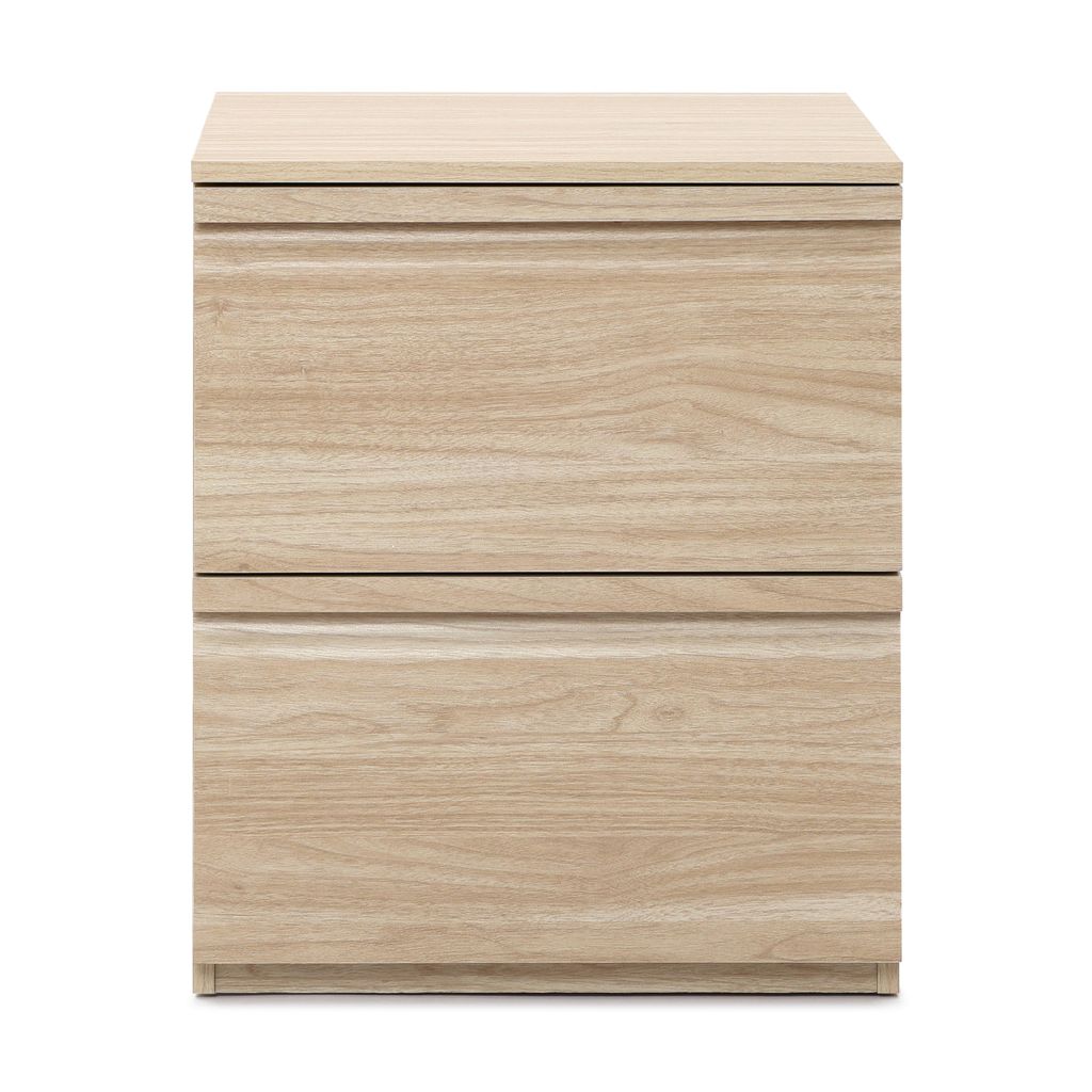 Nachttisch Holz mit 2 Schubladen, Holzoptik | B40 x T40 x H49 cm