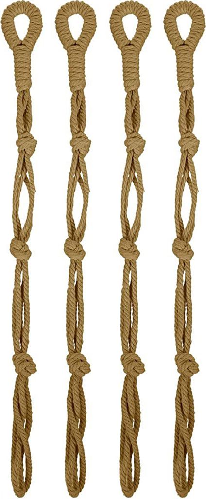 4pcs Pflanzenbügel Extender wasserdichtes starker Lagerkapazität Raumsparend makrame handgefertigte Topfpflanze Lanyard für Hof-Braun