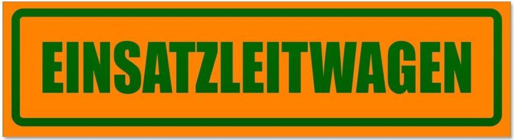 Kiwistar - Autoaufkleber - Orange - Grün - 60 x 16 cm - Einsatzleitwagen invertiert - Hinweis Aufkleber Sticker für Auto, Kfz, Fahrrad, PKW, LKW