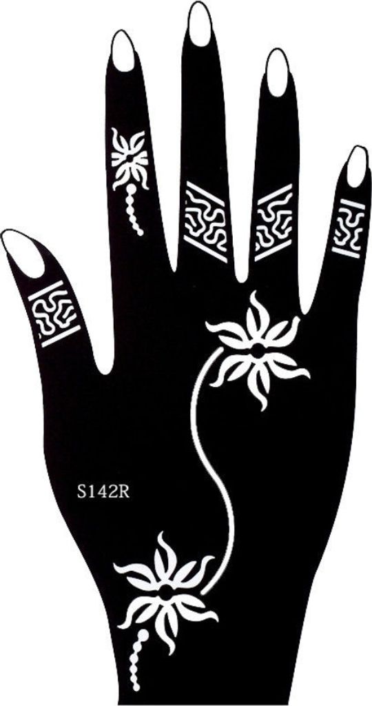 Henna Tattoo Schablone für die Rechte Hand Produktbild 