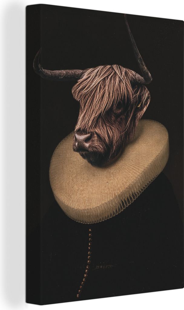 OneMillionCanvasses - Leinwandbilder - 90x140 cm, Alte Meister - Tiere - Schottisches Hochlandrind, Wandbilder Kunstdruck Wanddekoration - Hochla...