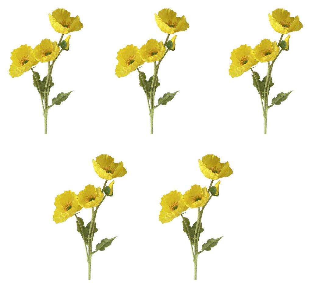 5 künstliche Blumen, 4 Stiele, Kunstseidenblumenstrauß mit 3 Blüten und 1 Knospe für Hochzeiten, Heimpartys, Tischdekoration, Blumengesteck N