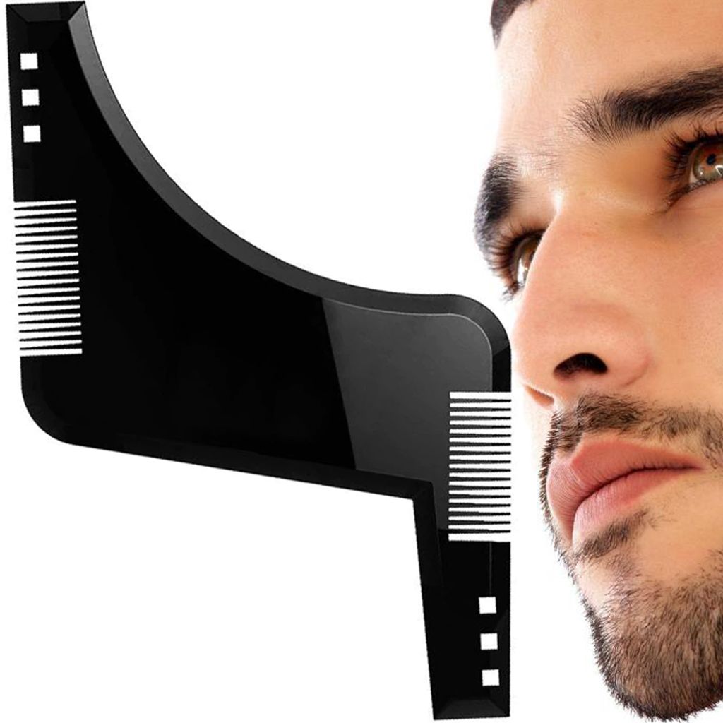 Bartschablone, Bartführungsformer mit Kamm, Bartstyling-Tool, symmetrische  Bartschablonen und Bartkontur