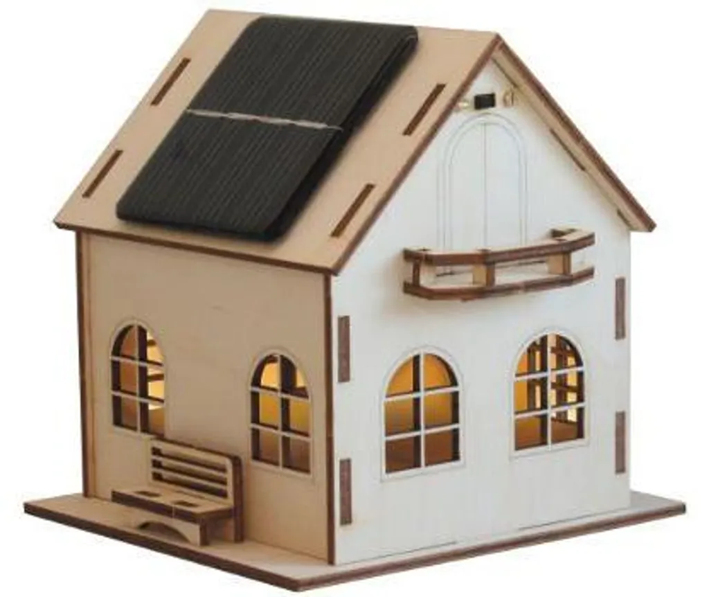 Apprendre l'énergie solaire avec la Villa Sonnenschein en bois 3D