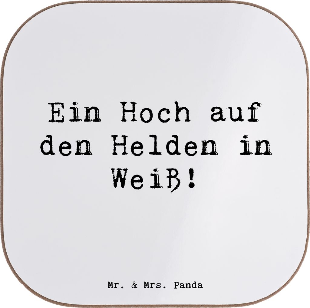 Mr. & Mrs. Panda Untersetzer für Gläser Spruch Arzt Held - Weiß - Geschenk, Coaster, Danke, Dankbarkeit, Tassenuntersetzer, Tischuntersetzer, gl...