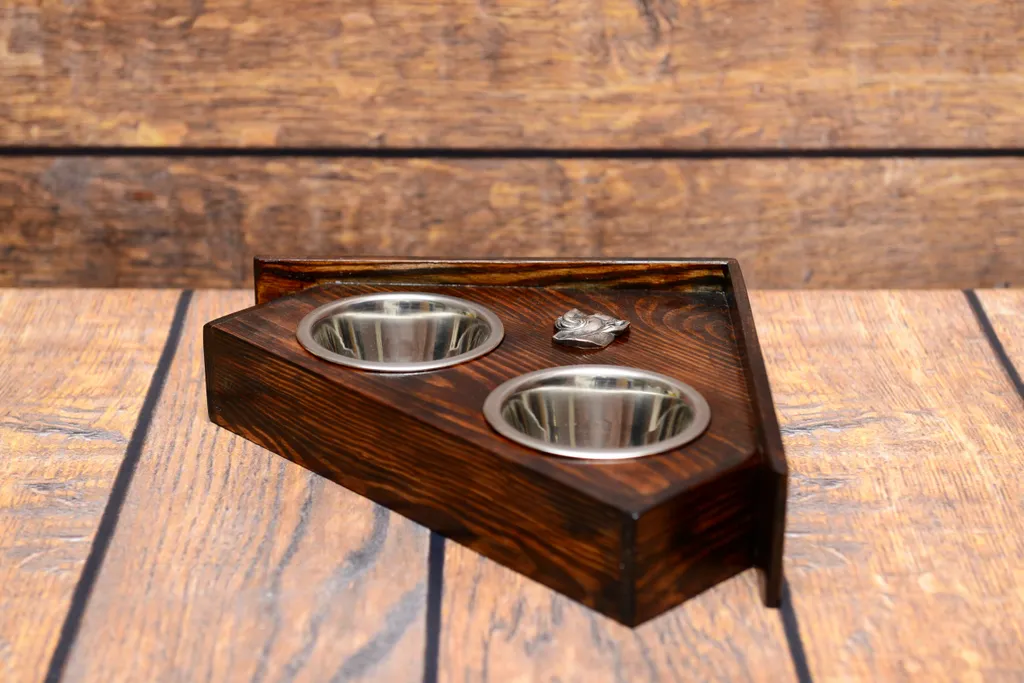 Gamelle pour Cane Corso anti-renversement, support bois stable