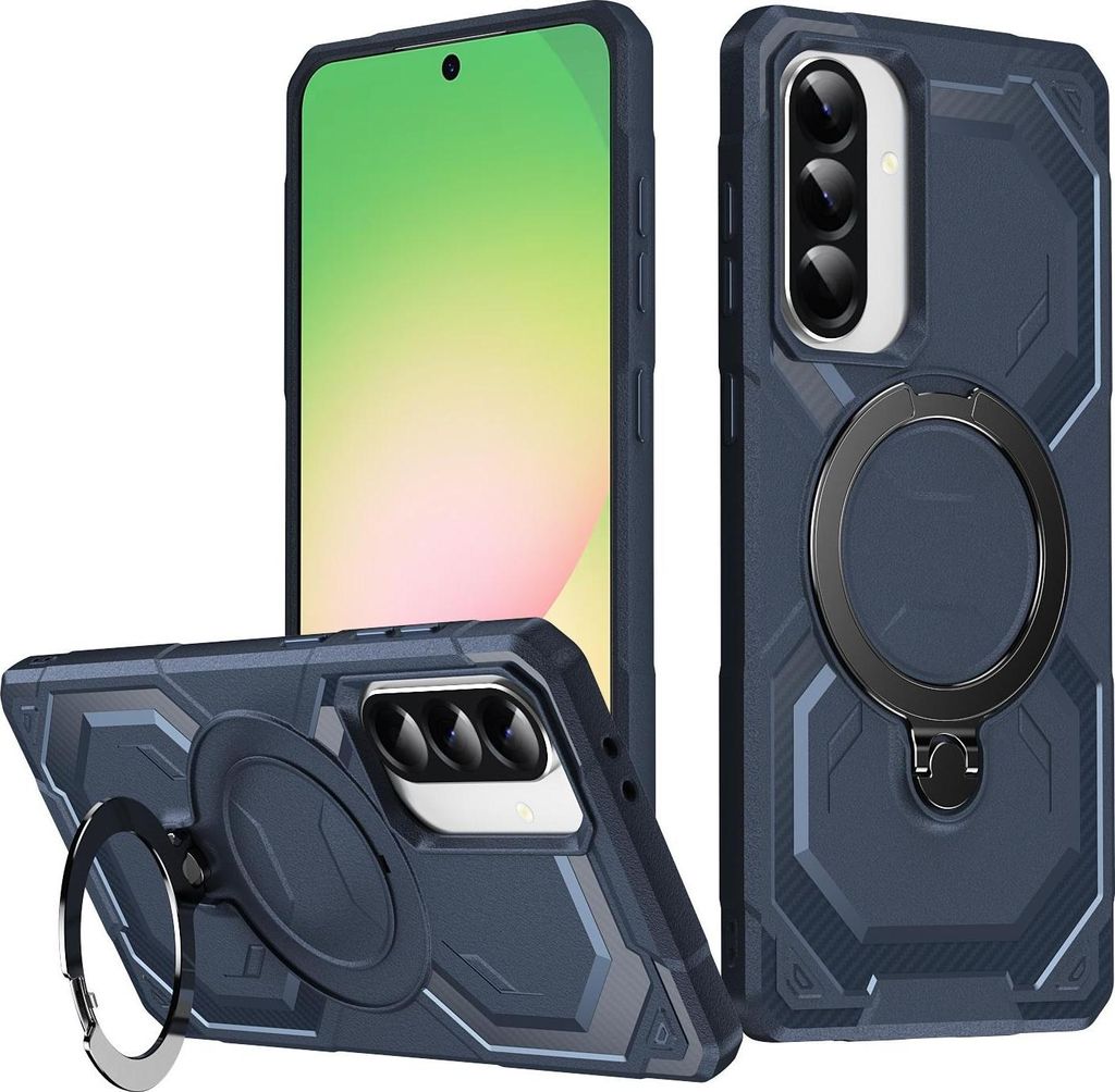 MagSafe Hülle für Samsung Galaxy A36/A56 - Phonesta IronLock Back Cover mit Ring - Blau