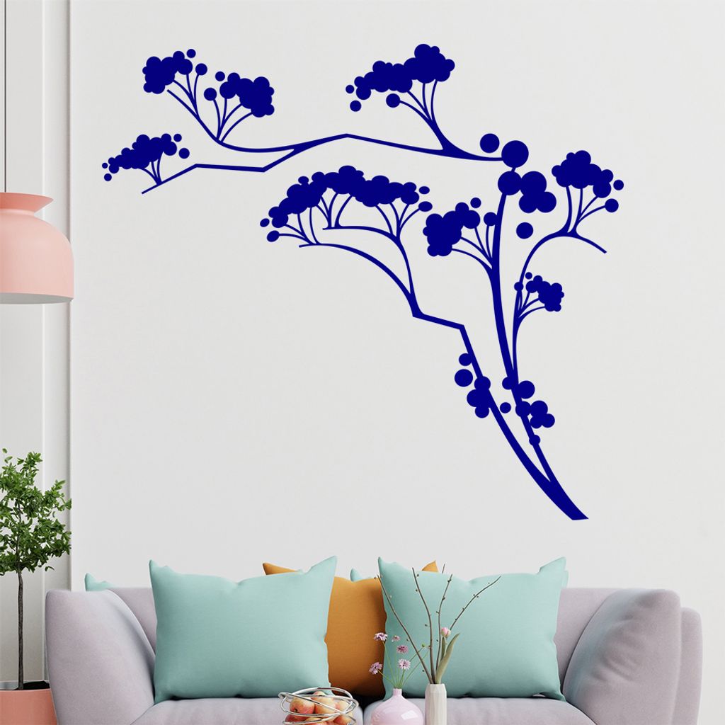 Beeren - Strauch - Holunder Wandtattoo in 6 Größen - Wandaufkleber Wall Sticker - Dekoration, Küche, Wohnzimmer, Schlafzimmer, Badezimmer