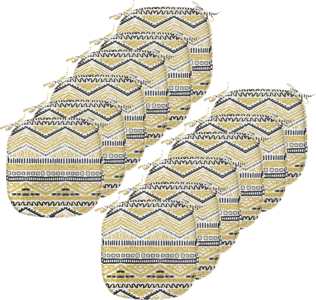 Stock 12 Cuscini Sedie 40x40 ABAKUHAUS Zig Zag Giallo Nero Offerta