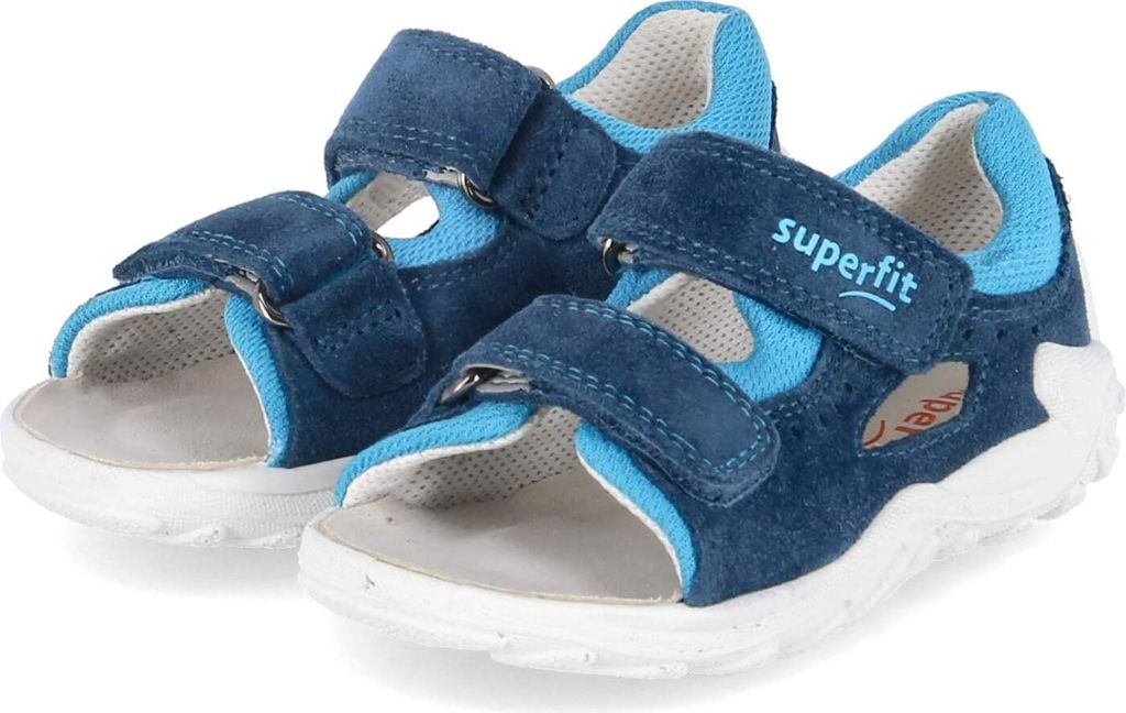Superfit Jungen Sandalen Miniletten FLOW Blau Rauleder Textil Größe: 24