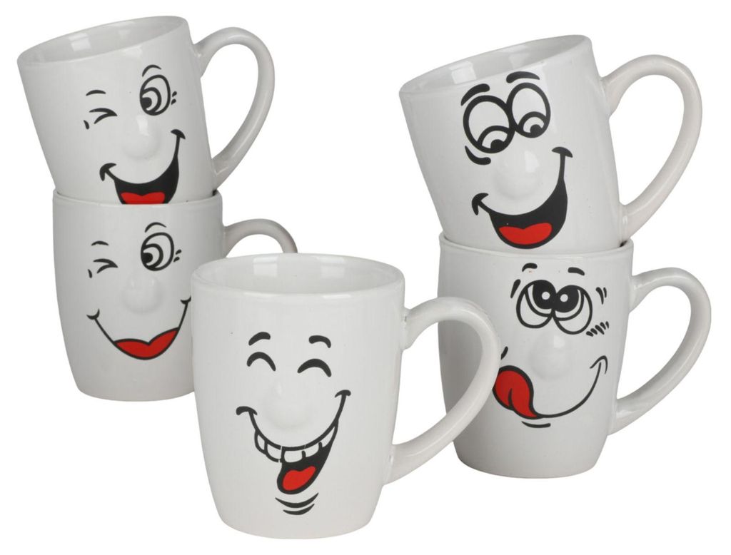 Lot de 12 tasses à café « Smile » 300 ml, tasses à thé 0,3 Image du produit 