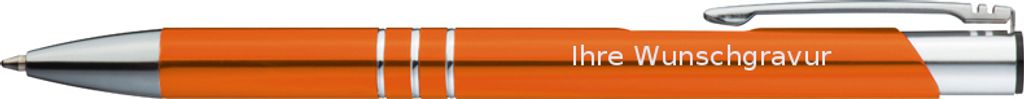 100 Kugelschreiber aus Metall / mit Gravur / Farbe: orange