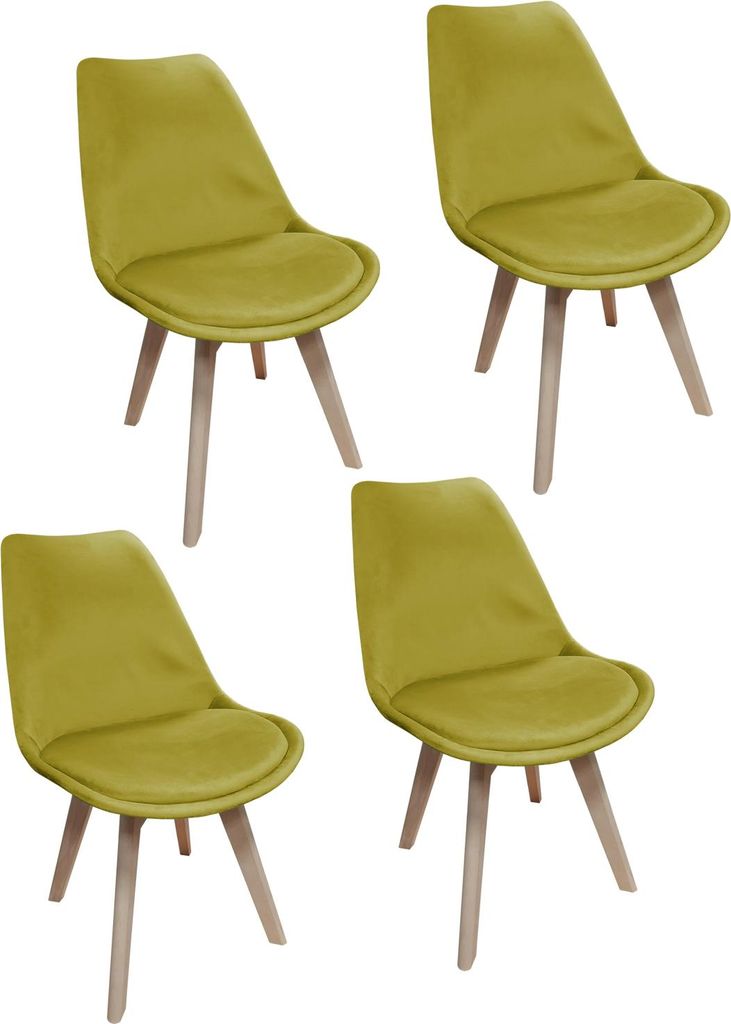 Esszimmerstuhl Samt 4er Set Atlanta Curry