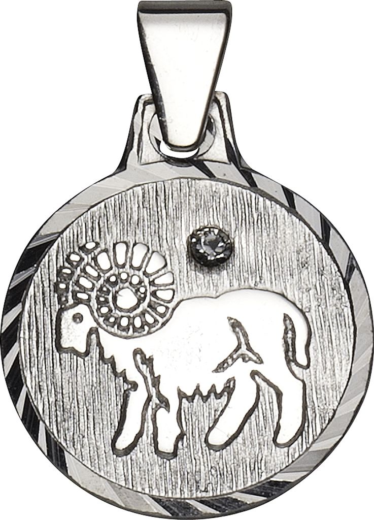 F Anhänger 925/- Sterling Silber 1,7cm weiß Kristall weiß Produktbild 