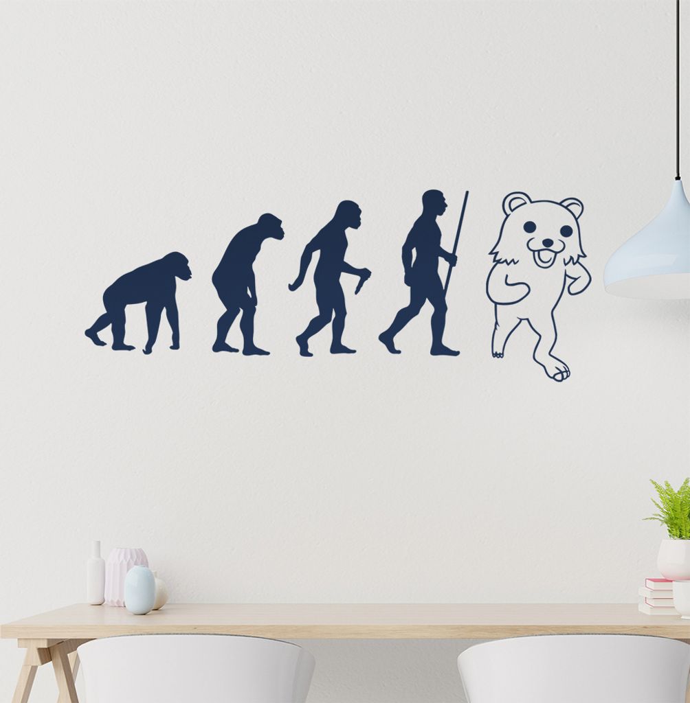 Pedobär / Pedobear Evolution Wandtattoo Wandaufkleber Wall Sticker - Dekoration, Küche, Wohnzimmer, Schlafzimmer, Badezimmer