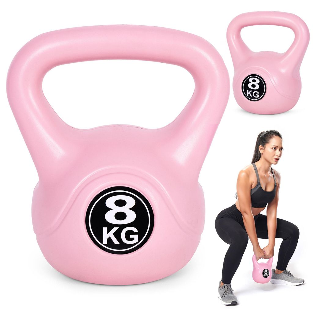 Kettlebell da 8 kg, ideale per esercizi, manubrio a forma Immagine del prodotto 