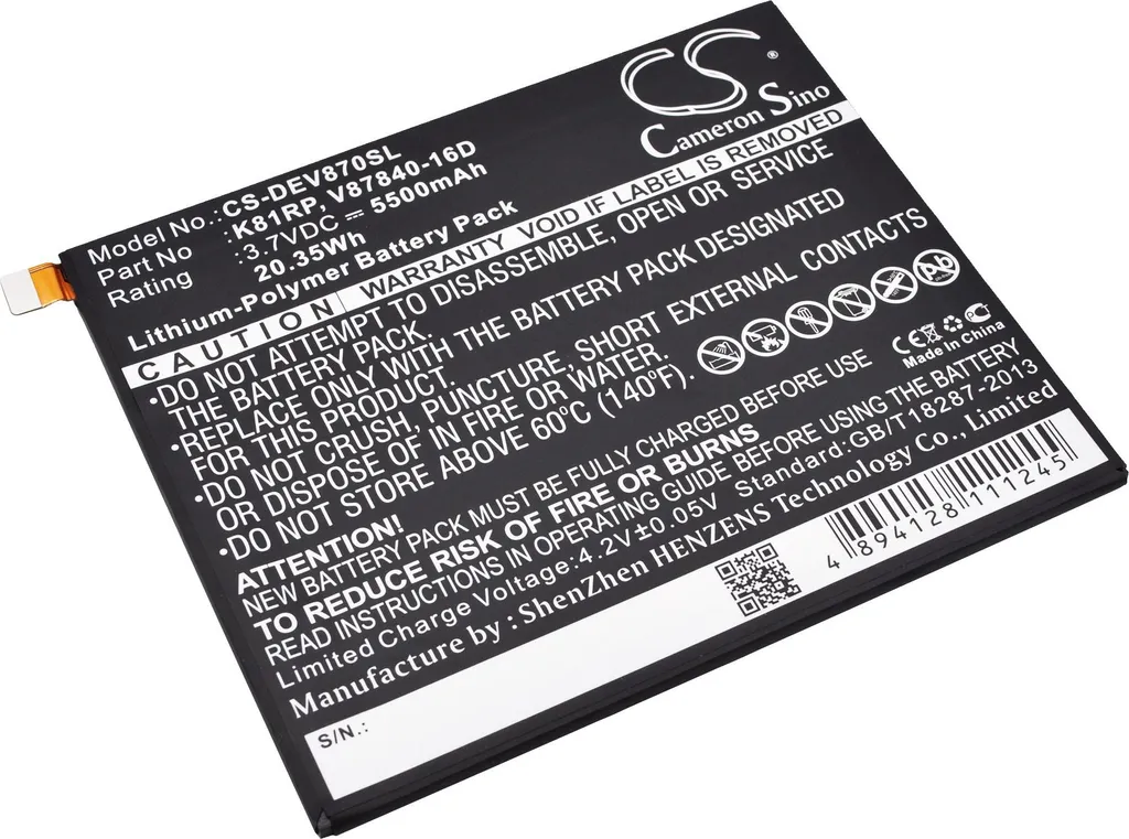 Batterie de rechange pour tablette Dell Venue 8 7840 modèle CMMP3