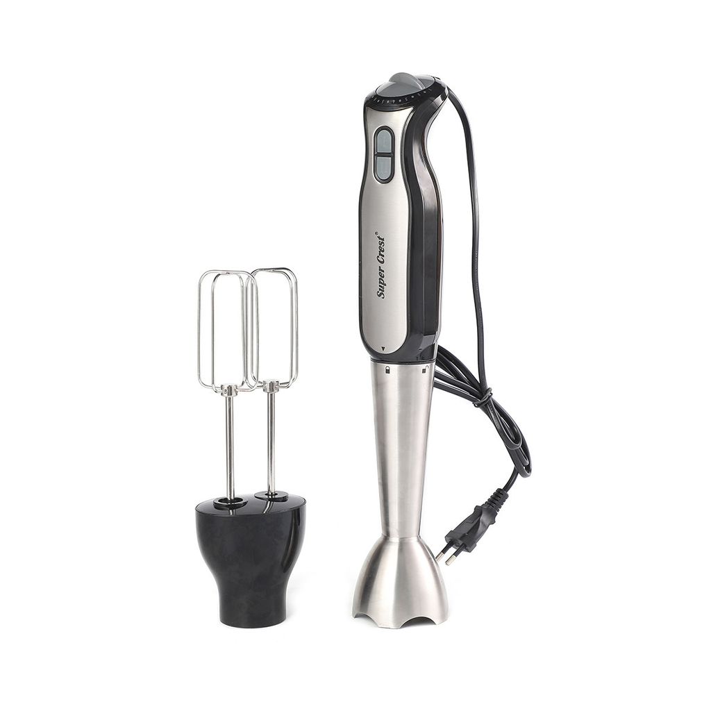 Stabmixer mit Schneebesen, 2 Geschwindigkeiten und Turbomodus, 500W Stabmixer, Stabmixer aus 304 Edelstahl für Suppen, Smoothies, Pürees