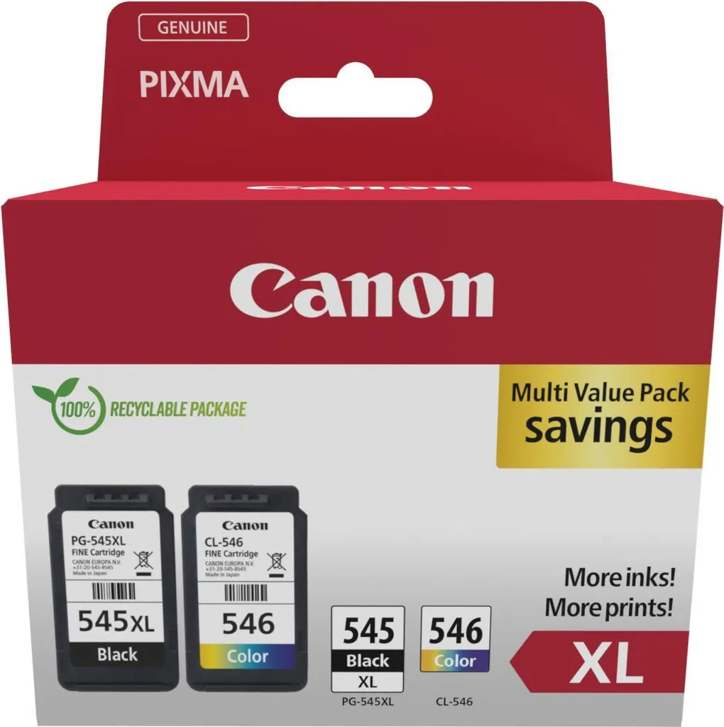 Multipack Canon 8286B012 PG-545XL CL-546XL + Carta Foto - Alta Resa