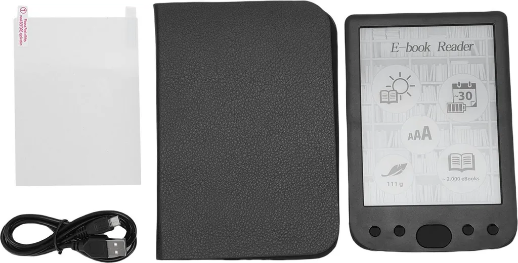 E-reader 6 pollici 16GB con Custodia: Lettura Facile E-ink 2500mAh