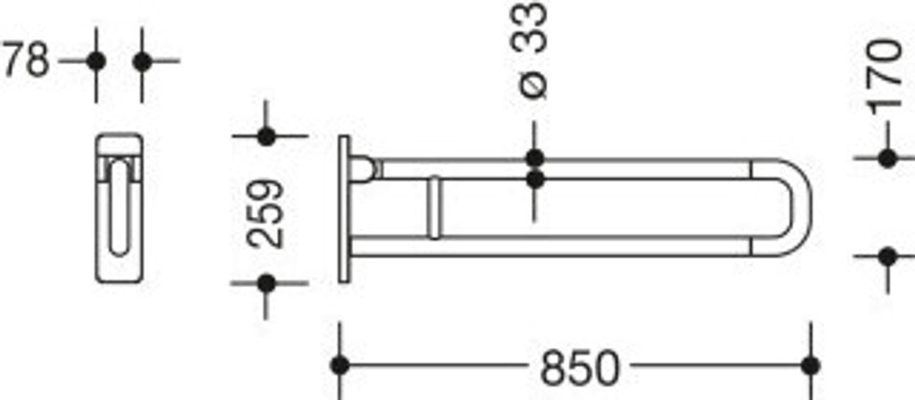 HEWI 801.50B226 92 Stützklappgriff Ser 801, matt,