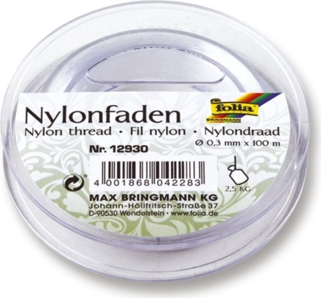 Folia 12930, Handnähen, Nylon, 0,3 mm Produktbild 