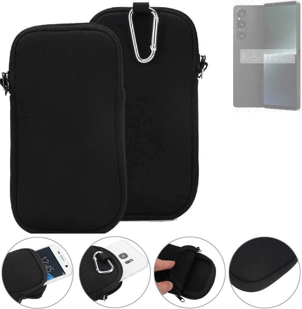 K-S-Trade Neopren-Hülle Handyhülle kompatibel mit Sony Xperia 1 V Schutzhülle Neoprenhülle Sleeve Schutz-Hülle Gürtel Tasche Case Holster