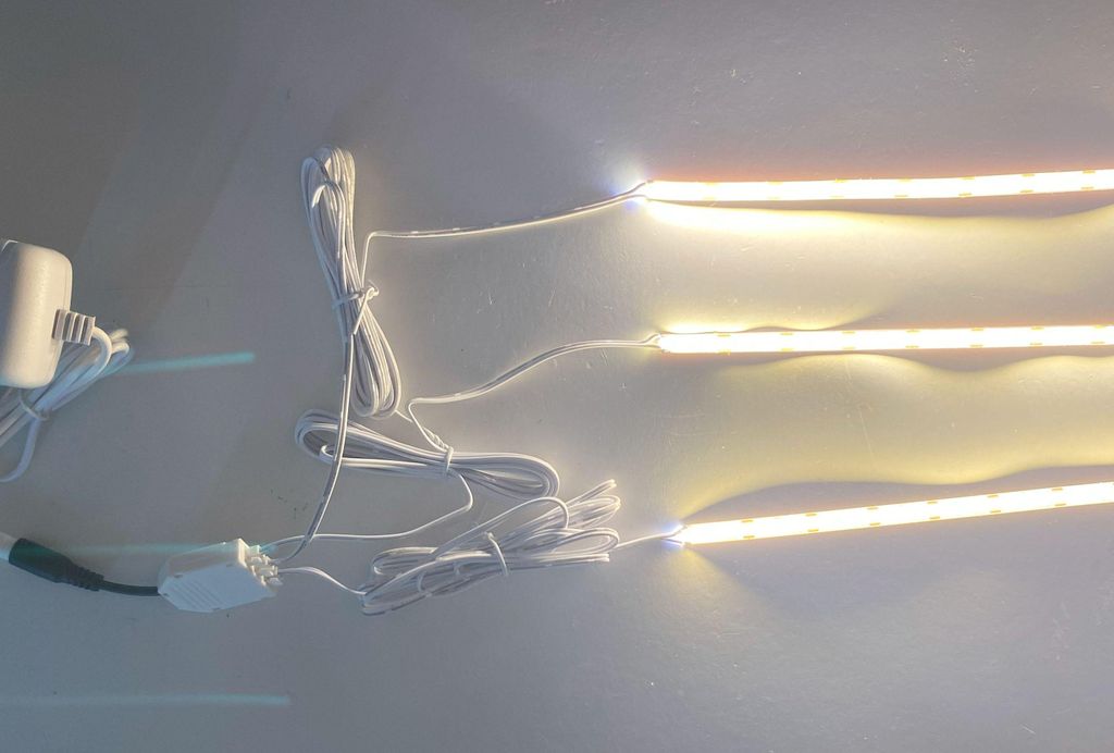 3217 LED Regal Beleuchtung 3x75cm +Netzteil Lichtfarbe Warm Weiß