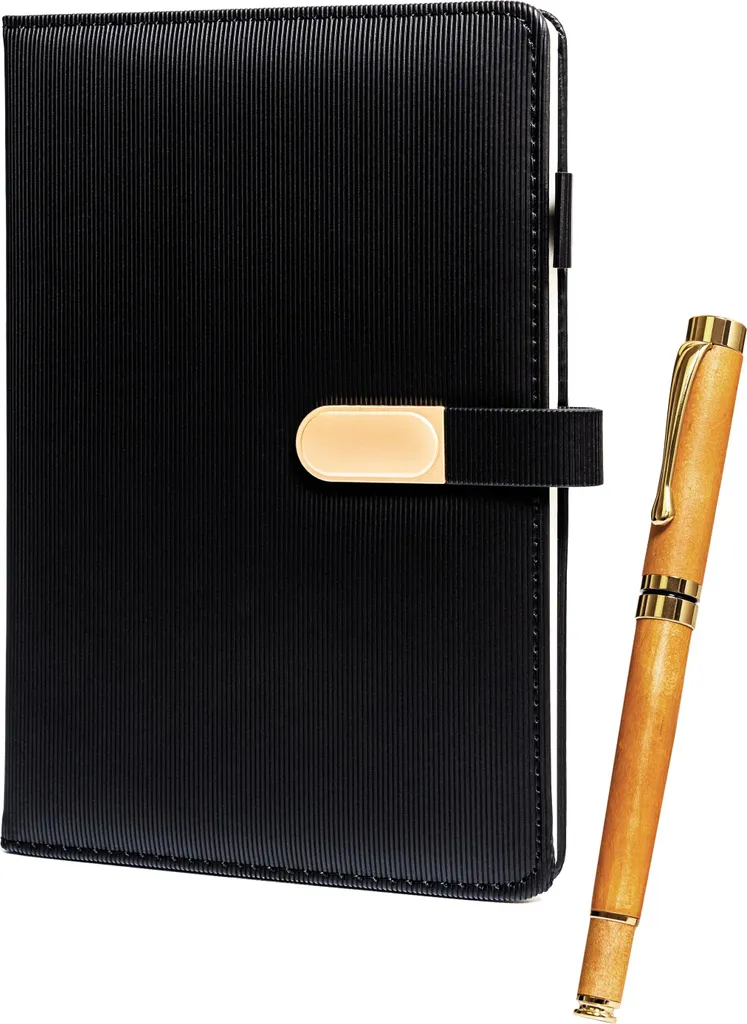 Carnet Peterson Notes pour Réunions avec Stylo Roberson Noir Élégant