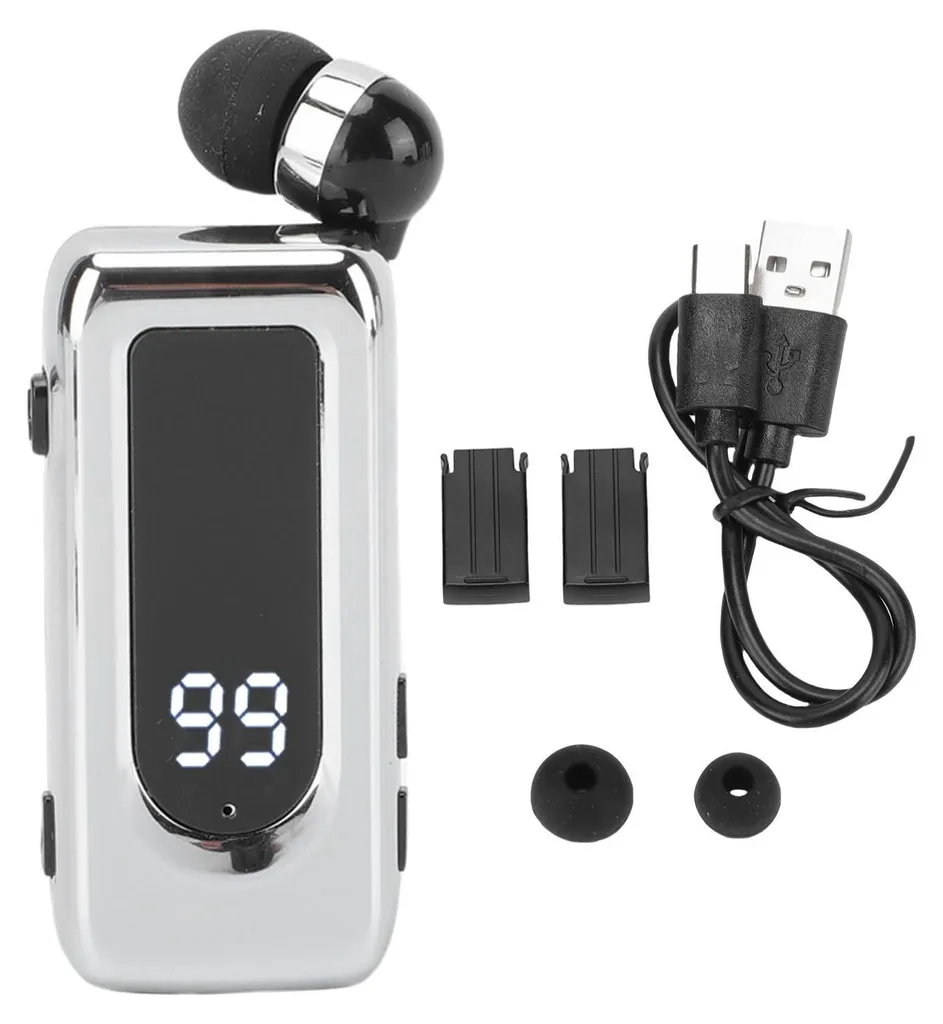 Casque lavalier rétractable à réduction de bruit ENC argent
